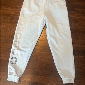 Kids Sky Blue Joggers with Geometric Pattern